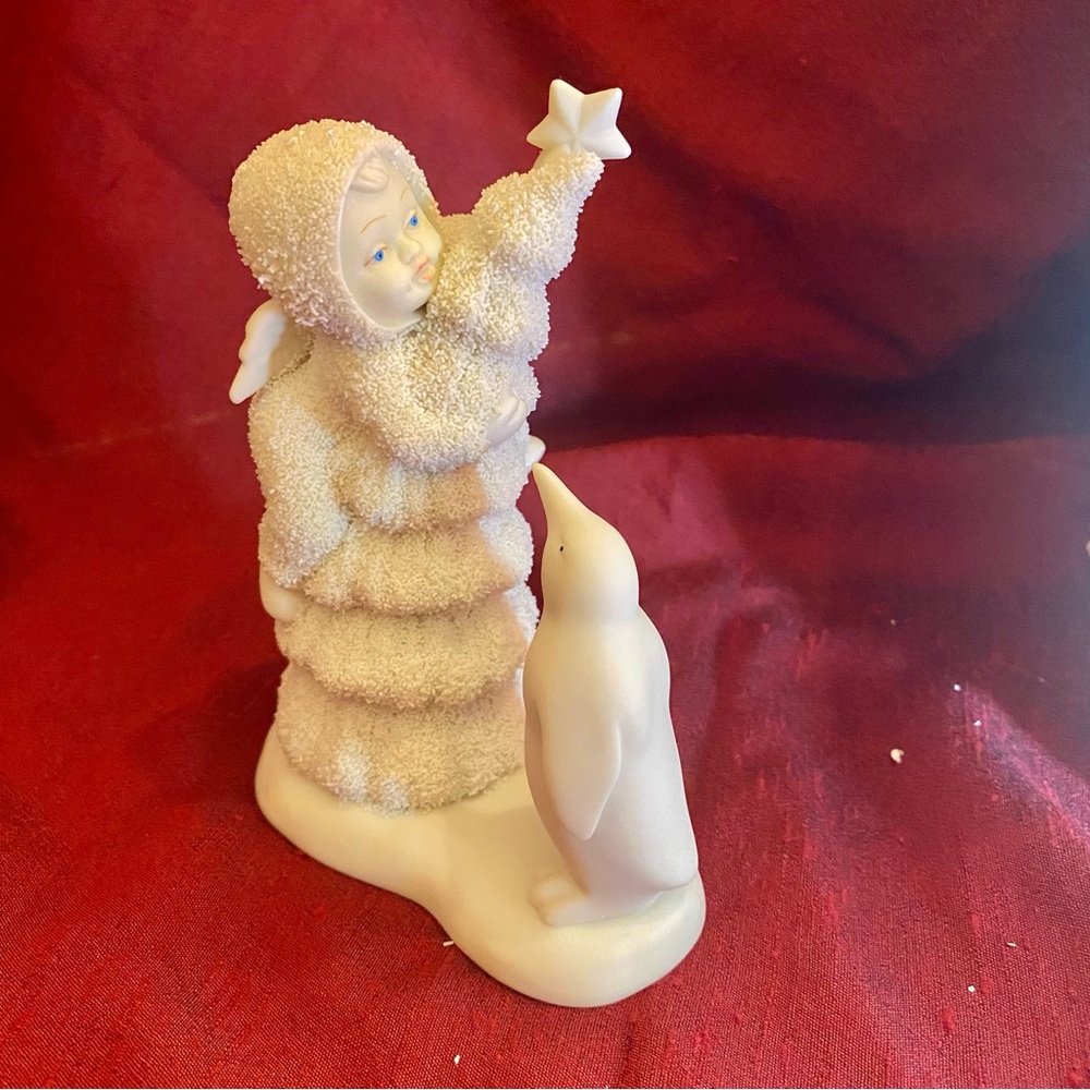 Snowbabies Angel Figurine with Penguin “You Better Watch Out “1998 Dept 56